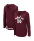 Фото #1 товара Women's Maroon Mississippi State Bulldogs My Lover Lightweight Hooded Long Sleeve T-shirt
