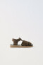 Фото #1 товара Кожаные сандалии с ремешками ZARA