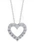 ფოტო #4 პროდუქტის Diamond Heart 18" Pendant Necklace (1/2 ct. t.w.) in 14k White Gold