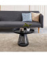 Smoke Glass Base With Black Painting Top Coffee Table, Living Room Center Table