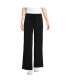 ფოტო #1 პროდუქტის Petite Cupro Knit Mid Rise Wide Leg Pants