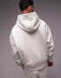 Topman premium heavyweight relaxed hoodie in ecru - STONE