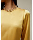 ფოტო #1 პროდუქტის Women's Minimalist Long Sleeve Silk Top for Women