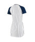 ფოტო #4 პროდუქტის Women's White Boston Red Sox Vigor Pinstripe Nightshirt