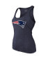 Women's Threads Mac Jones Navy New England Patriots Player Name and Number Tri-Blend Tank Top