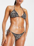 Фото #1 товара Accessorize triangle bikini top in leopard print