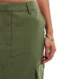 Vero Moda tailored midi skirt with pockets in khaki