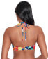 Фото #2 товара Women's Printed V-Wire Bandeau Bikini Top