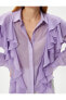 Фото #5 товара Рубашка женская Koton Şifon Gömlek Transparan Uzun Kollu Fırfırlı Düğmeli