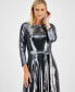 Фото #4 товара Women's Shine Metallic Tie-Waist Dress