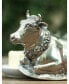 Pewter Metal Mabel The Cow Butter Cream Cheese Dish Lid with Stoneware Tray Base