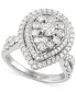 ფოტო #1 პროდუქტის Diamond Teardrop Halo Cluster Engagement Ring (2 ct. t.w.) in 14k White Gold