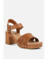 Фото #3 товара Campbell Faux Leather Textured Block Heel Sandals