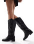 Фото #4 товара Glamorous Wide Fit western knee boots in black