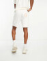 Fila jersey shorts with back pocket print in ecru