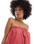 Фото #2 товара Native Youth tiered bandeau maxi dress in cherry red