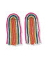 Skylar Rainbow Stripe Beaded Fringe Earrings Bright Rainbow