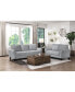 Modern 1 Piece Sofa Dark Textured Fabric Upholstered Rounded Arms Attached Cushions