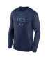 Фото #3 товара Men's Navy Tampa Bay Rays Authentic Collection Team Logo Legend Performance Long Sleeve T-shirt