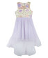 Big Girls Sleeveless Illusion and Beaded Embroidery Social Dress