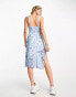 Tammy Girl 90s cami midi dress in blue ditsy and bow detail