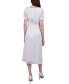 Фото #2 товара Petite Short Sleeve Belted Swiss Dot Dress