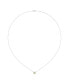 Cushion Cut Peridot Gemstone, Natural Diamond 14K White Gold Birthstone Necklace