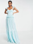 Фото #3 товара ASOS DESIGN Tall corset detail pleated tiered maxi dress in dusty blue