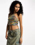 Reclaimed Vintage festival space dye open stitch knitted halter top