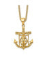 Фото #1 товара Chisel yellow IP-plated Mariner's Cross Pendant Curb Chain Necklace