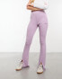 Фото #6 товара Nicce juno flared leggings in light pink with split hem