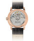 Women's Swiss Automatic Baroncelli III Heritage Diamond (1/10 ct. t.w.) Black Leather Strap Watch 33mm
