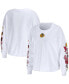 Women's White Chicago Blackhawks Celebration Cropped Long Sleeve T-shirt