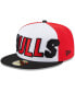 Фото #4 товара Men's White, Black Chicago Bulls Back Half 9FIFTY Fitted Hat