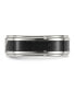 ფოტო #3 პროდუქტის Stainless Steel Black Carbon Fiber Inlay and CZ Band Ring