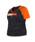 Women's Black San Francisco Giants Plus Size Space Dye Raglan V-Neck T-shirt