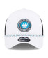 Men's White/Black Charlotte FC Court Sport Foam A-Frame 9FORTY Adjustable Trucker Hat