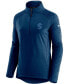 ფოტო #3 პროდუქტის Women's Navy and Heathered Navy Seattle Kraken Authentic Pro Travel and Training Raglan Quarter-Zip Jacket