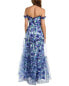 Фото #2 товара Theia Dionne Organza Gown Women's Blue 0