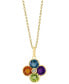 ფოტო #1 პროდუქტის EFFY® Multi-Gemstone (2-1/6 ct. t.w.) & Diamond Accent Flower 18" Pendant Necklace in 14k Gold