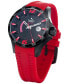 ფოტო #2 პროდუქტის Men's Hurricane Red Silicone Strap Watch 46mm