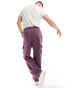 ASOS DESIGN high waist extreme wide smart trousers with cargo pockets in purple pin stripe