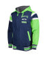 Men's College Navy, Gray Seattle Seahawks Extreme Full Back Reversible Hoodie Full-Zip Jacket