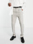 Фото #1 товара ASOS DESIGN slim twill smart trousers with zip and front pleat in ice grey