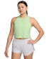 Women's Solid One Classic Dri-FIT Cropped Tank Top Vapor Green/black, L - фото #1