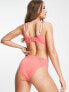 Фото #2 товара Pour Moi Rebel lace high leg brief in coral