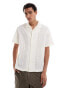 Guess Originals short sleeve revere collared eyelet shirt in off white