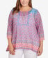 Plus Size Embroidered Geometric Top