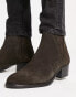 H by Hudson Exclusive Abram Cuban chelsea boots in brown suede