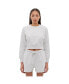 ფოტო #1 პროდუქტის Women's Crown Eco-Fleece Cropped Crew Neck Sweatshirt - BLEH10500